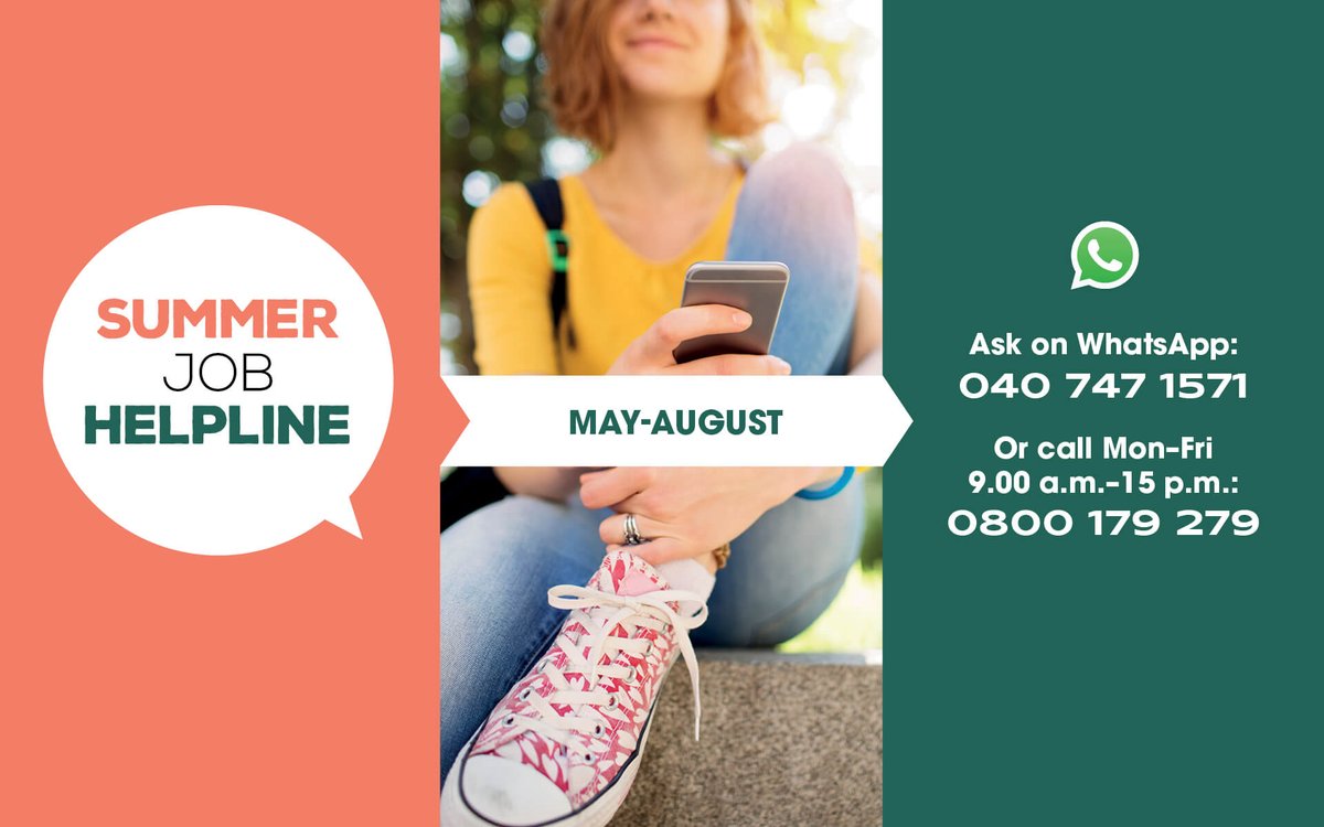 tyomarkkinatori's tweet photo. Free Summer Job Helpline offers advice on matters related to summer employment. Call 0800 179 279 from 9am to 3pm on Monday to Friday. Questions may also be sent to WhatsUpp and by using a webform.

Read more: https://t.co/PfoVgoNZR2

#summerjob https://t.co/6Hx3M9gABl