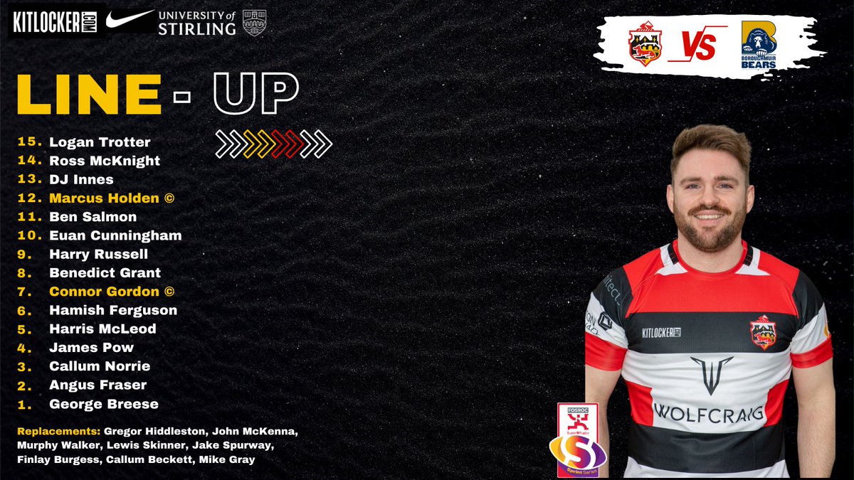 StirlingCounty's tweet photo. 🏉 See the full line up for tomorrow's FOSROC Super6 Sprint Series match! 🏉
Stirling County go up against @MuirBears
Kick-off 7:45pm.
Streamed on @FreeSports_TV
@Scotlandteam @Super6Rugby
#MonTheCounty https://t.co/B0x172pTHp