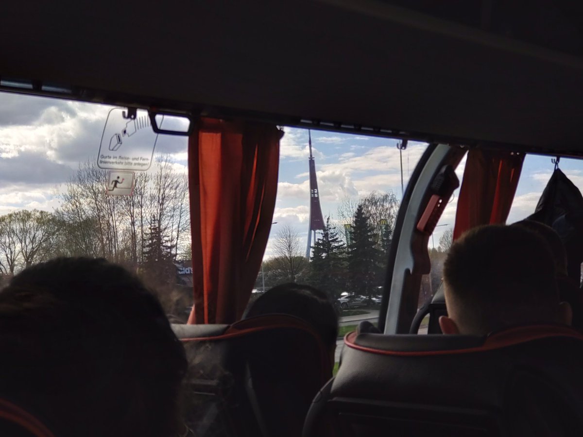 Chromed's tweet photo. Yesterday arrived to #Riga, #Latvia. Didn't see the city yet, was met by my friends and we had a lovely evening. Here is a sneak peak of a TV tower from a bus. Mobile phone photo. #notnft. https://t.co/5tzd2KYcws