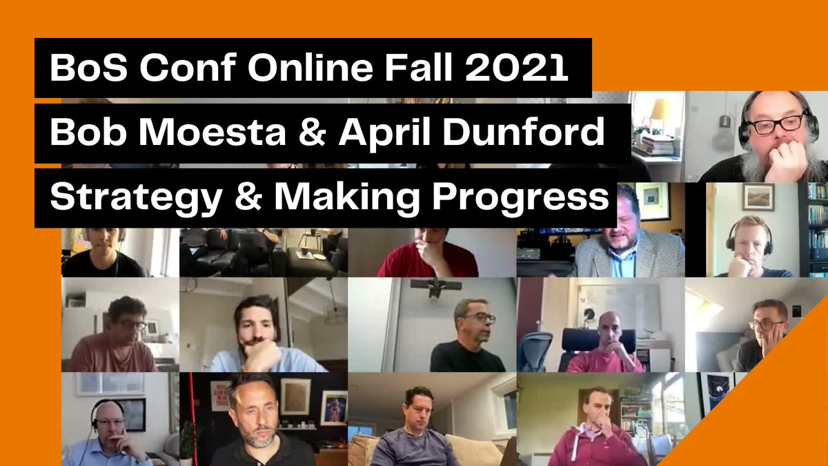 bosconference's tweet photo. Join two of the smartest people in their fields ( @bmoesta and @aprildunford ) as they go deep into the difference between vision, strategy, and positioning and why you should not confuse them! #New #BoSTalk  https://t.co/WYWsLtimKv https://t.co/Pq4zCG5WAG