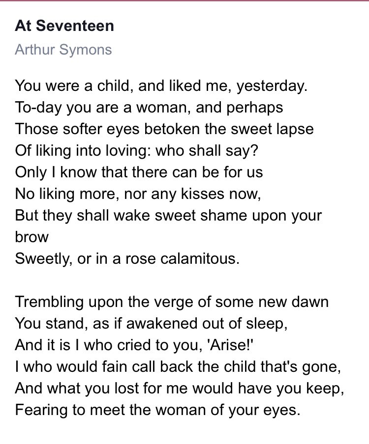 robert_stagg's tweet photo. Today’s unusual / less well-known sonnet is this extraordinarily unsettling 1895 poem by Arthur Symons. #PrettyRooms [310] https://t.co/yJjEJuKdtz