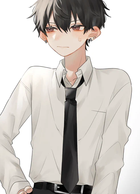 #KuzuArt  
やっと描けた黒髪
ちょっと照 