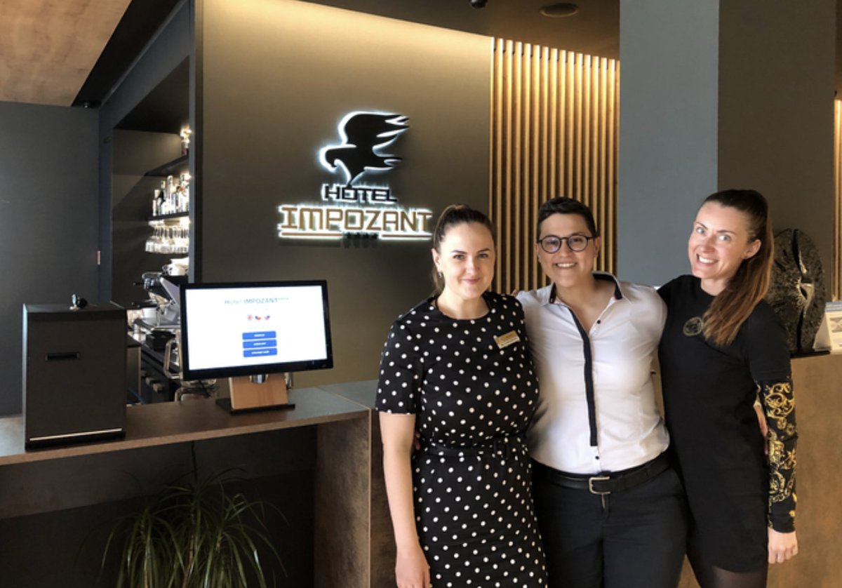 MyStay_cz's tweet photo. Let's welcome the magnificent Hotel Impozant to our MyStay family!🎉🎉
Besides the full package - online check-in, upsell, fully automated communication and MyStay Self check-in Kiosk, Hotel Impozant is the FIRST hotel with MyStay, that adopted our new #Inroomtablet. ⭐️ https://t.co/b6vhw4s88v
