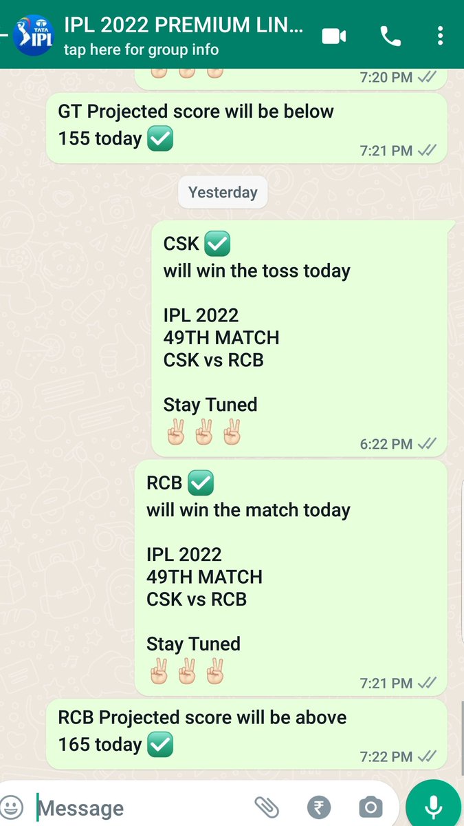 AskMeReport's tweet photo. Congratulations Everyone 
Another Huge Win For Us

Winning Streak Continues 
As I mentioned yesterday 
CSK won the toss ✅
RCB won the match ✅

Boom Boom
✌🏻😎✌🏻

#iplprediction 
#TATAIPL2022 
#RCBvCSK https://t.co/wUSiW4dPRl