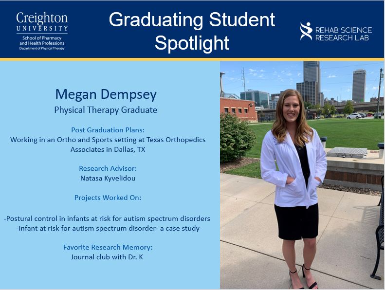 CreightonRehab's tweet photo. Congratulations on graduating from @Creighton_DPT Megan! Best of luck in Texas! @Creighton @CreightonSPAHP #DPTGrad #2022Grad #CreightonGrad https://t.co/ilZOKxvnkW