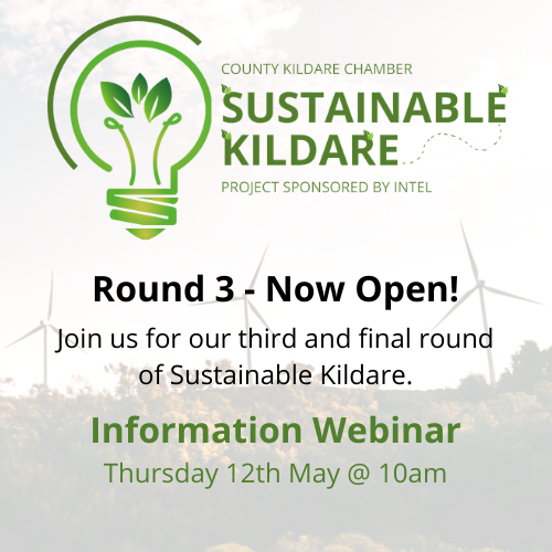 The third &amp; final round of #SustainableKildare kicks off on the 24th May - a 3 week championship that takes less than 5mins out of your day. We are hosting an info-webinar for businesses interested in learning more on the 12th May at 10am. Email Jennifer@countykildarechamber.ie