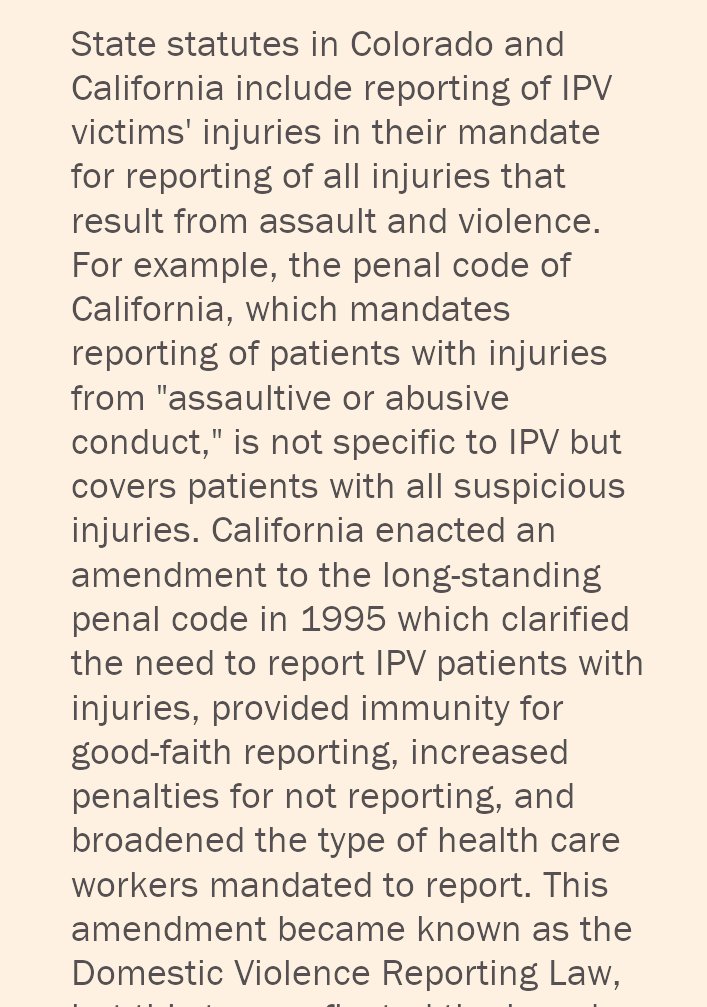 RhondaNProgress's tweet photo. Medical professionals in all states are required to report abuse but California has a specific law for DV &amp; IPV. 
Food for thought...

#JusticeForJohnnyDepp #JohnnyDepp #JohnnyDeppVsAmberHeard #JohnnyDeppVsAmberHeardTrial https://t.co/wBEA5XtWsA