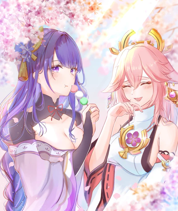 将軍様と宮司様の休日🌸🍡

#原神 #Genshinlmpact  #雷電将軍 #八重神子 #RaidenShogun #yaemiko #RaidenEi 