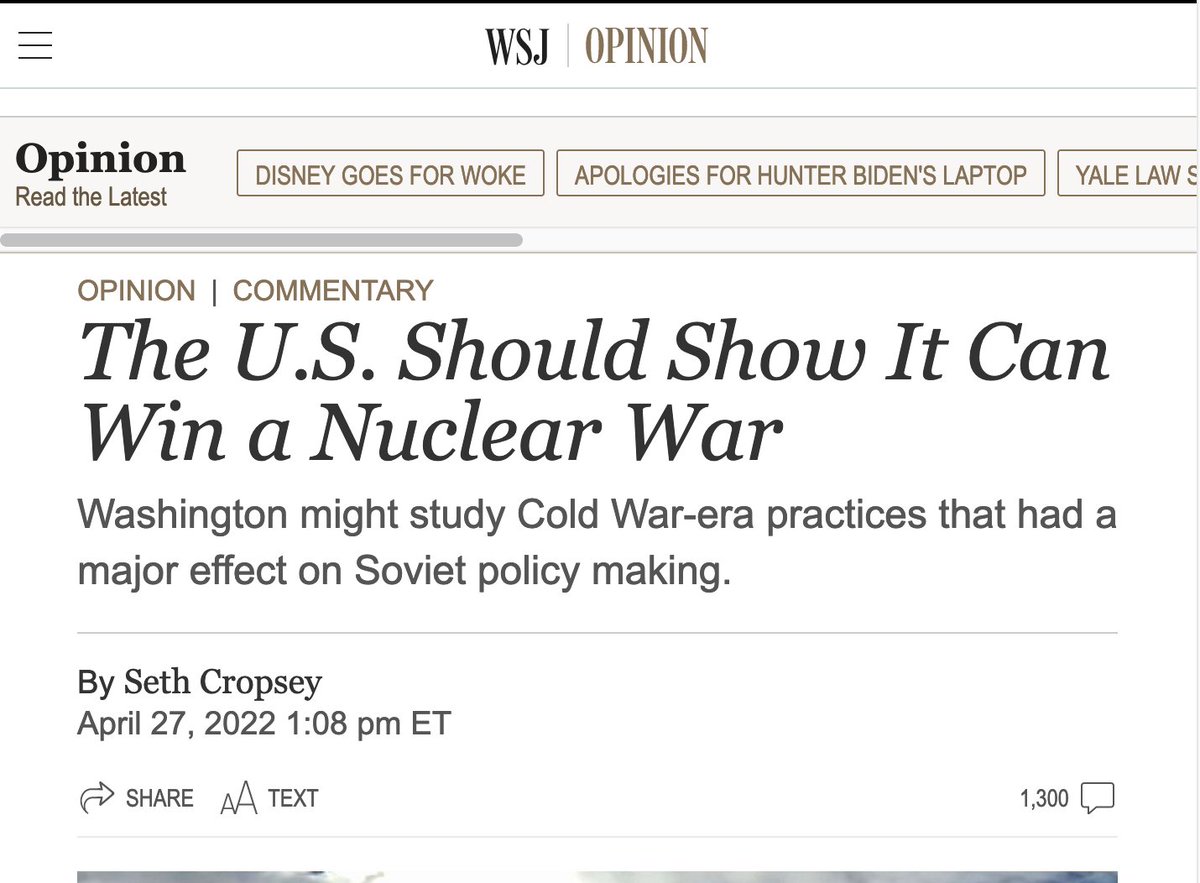 This is the craziest, most rabid warmongering the Wall Street Journal has published in days.