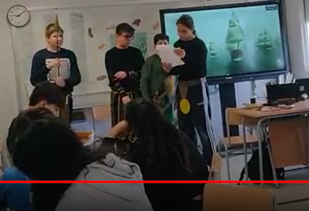 InsOlimpia's tweet photo. Projecte Interdisciplinari on el producte final ha sigut una representació teatral de la llegenda de Sant Jordi adaptada a un període històric determinat.
#projecte #projecteinterdisciplinari #SantJordi #2nESO #llegendadeSantJordi #representacióteatral https://t.co/UN7CW23Z8D