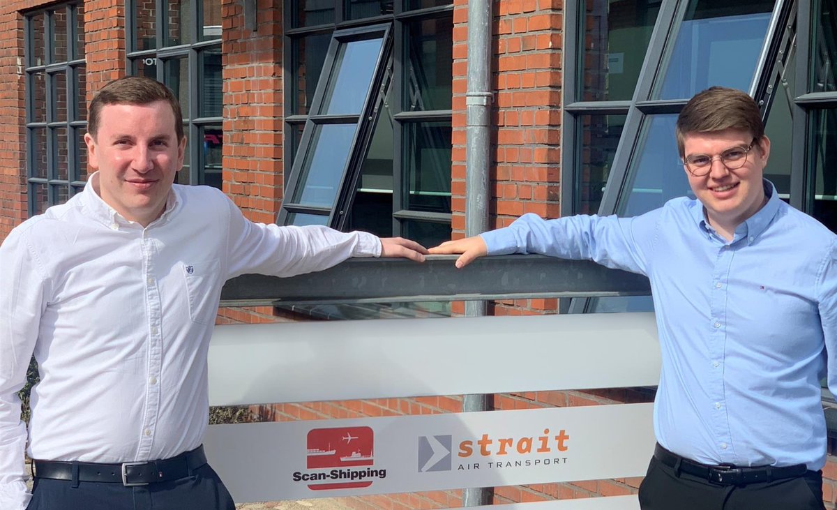 ScanShippingDK's tweet photo. Oliver Rasmussen &amp; Rasmus Callesen successfully finish their trial period in our Odense office. We congratulate them on a great start and look forward to seeing their further growth at Scan-Shipping and Strait Air Transport. #ScanShipping #StraitAir #ScanGroup #apprenticeships https://t.co/HbdyT9DURo