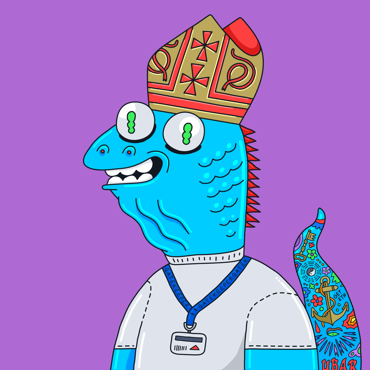 SquamataL's tweet photo. Lemurian Cardinal by day, gatekeeper at @ThePossessedNFT lab at night. What a busy lizard I am. #Pssssd #CreepzStrongerTogether https://t.co/VfZgJYNmPE