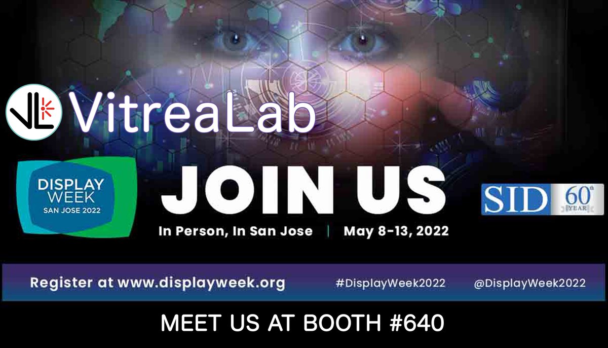 VitreaLab's tweet photo. We are excited to exhibit at Display Week!
Visit the VitreaLab team next week (May 10-12) at our booth #640 and see our Quantum Light Engine Demo.
Looking forward to see you there! 

#technology #TeamVL #innovations #displayweek2022 https://t.co/piHQmEBzKW