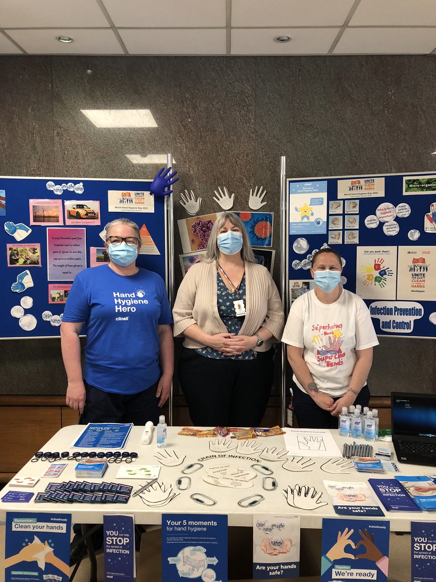 NuthIpcn's tweet photo. Come and have a chat with members of the IPCN Team Kim and Esther together with Clare from OHS, today at Freeman Main entrance for World Hand Hygiene Day. https://t.co/UNF8n4w1XB
