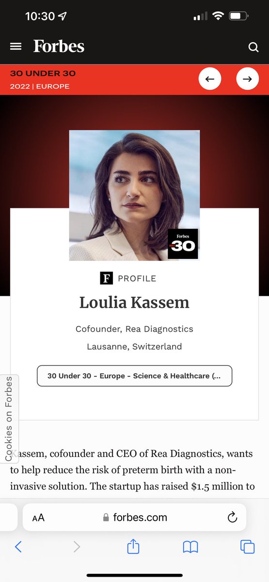 REA 🇨🇭 (@readiagnostics) on Twitter photo We are proud of our CEO for making it to Europe’s <a href="/ForbesUnder30/">Forbes Under 30</a> for Science & Healthcare.
Bravo <a href="/KassemLoulia/">Loulia Kassem</a>
#womenCEO #womenLeaders We are proud of our CEO for making it to Europe’s <a href="/ForbesUnder30/">Forbes Under 30</a> for Science & Healthcare.
Bravo <a href="/KassemLoulia/">Loulia Kassem</a>
#womenCEO #womenLeaders