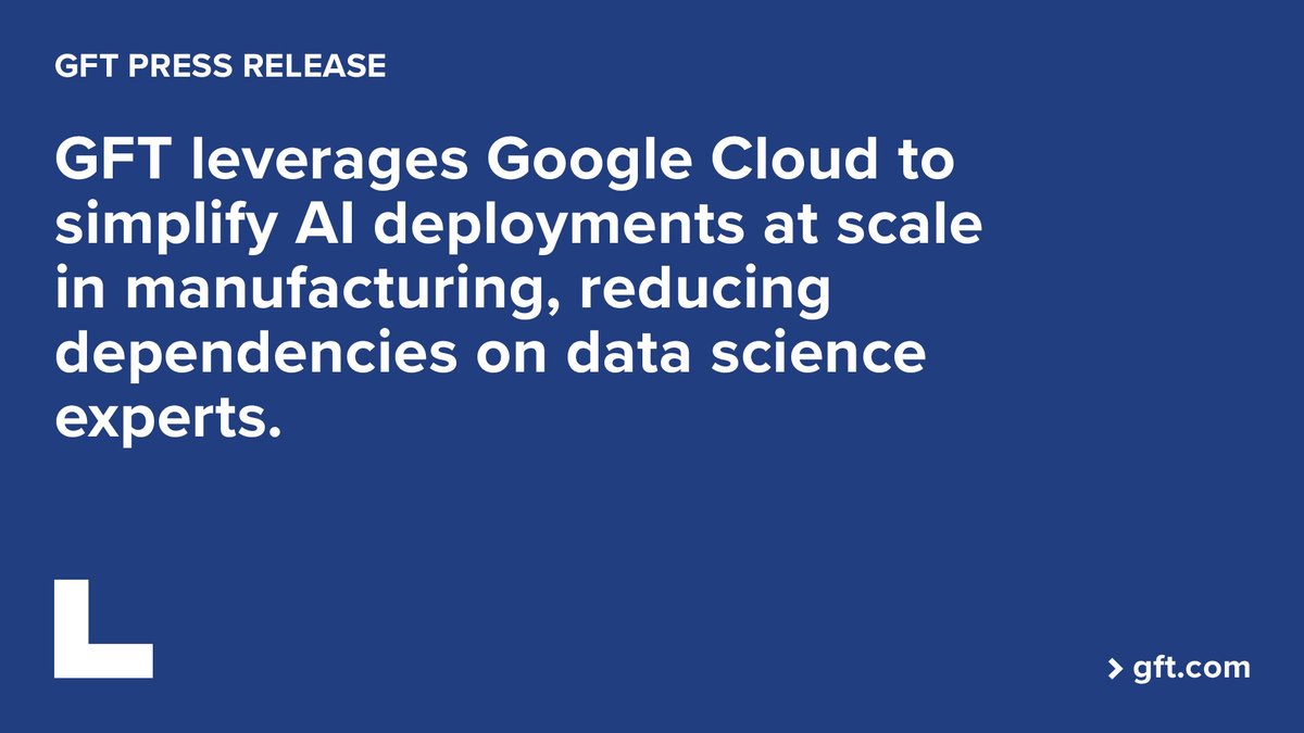 💥 GFT drives factory-floor digital transformation with support for new <a href="/googlecloud/">Google Cloud</a> industry-specific solutions.

Read our press release in full to discover more here ➡️ bit.ly/3sdpCh0

#teamgft #google #cloud #digitaltransformation #AI #manufacturing #press #news