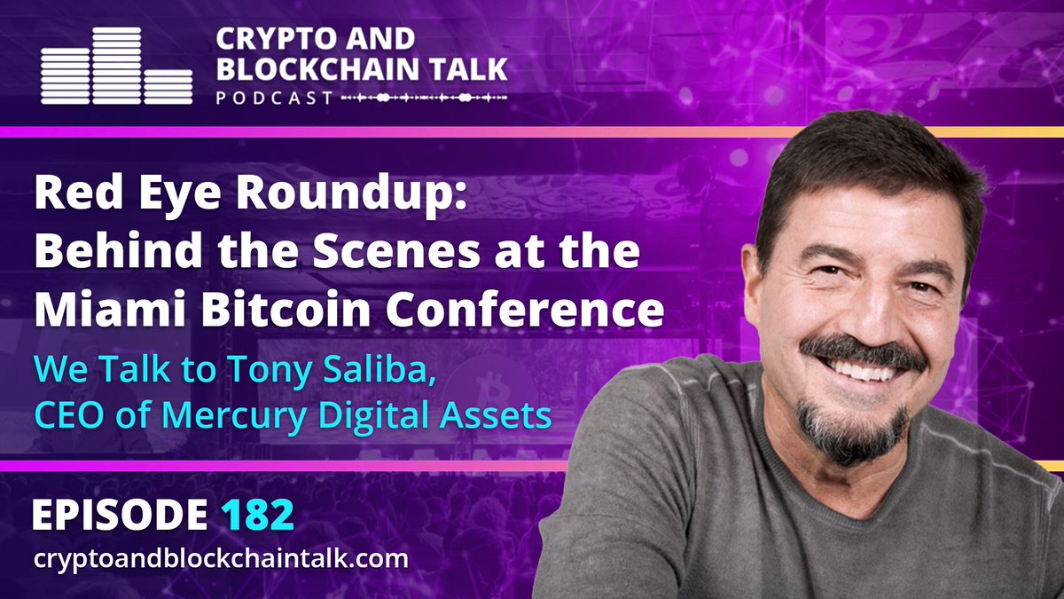 We wanted an insight into the #Miami #Bitcoin Conference and boy did we get one! Join Aviva as she talks with Tony Saliba, CEO of Mercury Digital Assets, who is providing broker-dealers and exchanges with solutions! buff.ly/3kIy0AP
#bitcoin #cryptocurrency #crypto