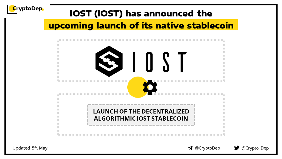 Crypto_Dep's tweet photo. ⚡️ @IOST_Official $IOST has announced the upcoming launch of its native #stablecoin

#IOSTFoundation sets to launch its algorithmic stablecoin that will ensure the authenticity of oracle price feeds, manage scarcity &amp; design a price arbitrage model.

👉https://t.co/0znTtmM6qu https://t.co/efz7Ek9BDm