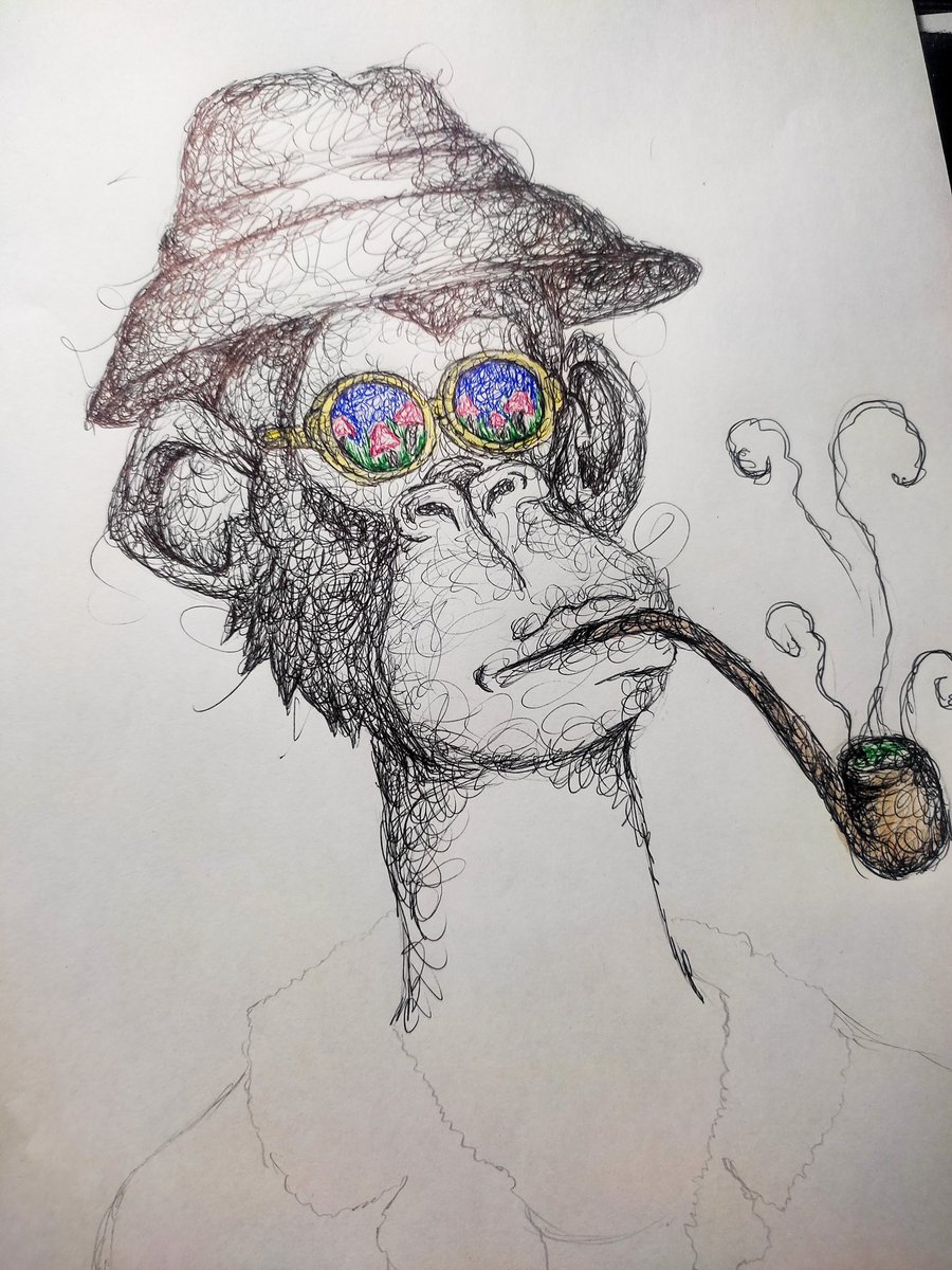 claudia_eth's tweet photo. HAPPY 118K MEMBERS ON DISCORD! @trippinapes  I Made this scribble art for this awesome project! I really love the art its so dope! 🔥❤️ @JPEGASUS69 @FigHouse_ @CryptoniteApe @fenrusgmi @KulbikC @defigemhunt @FlippaNft https://t.co/c1cKXQ2CON