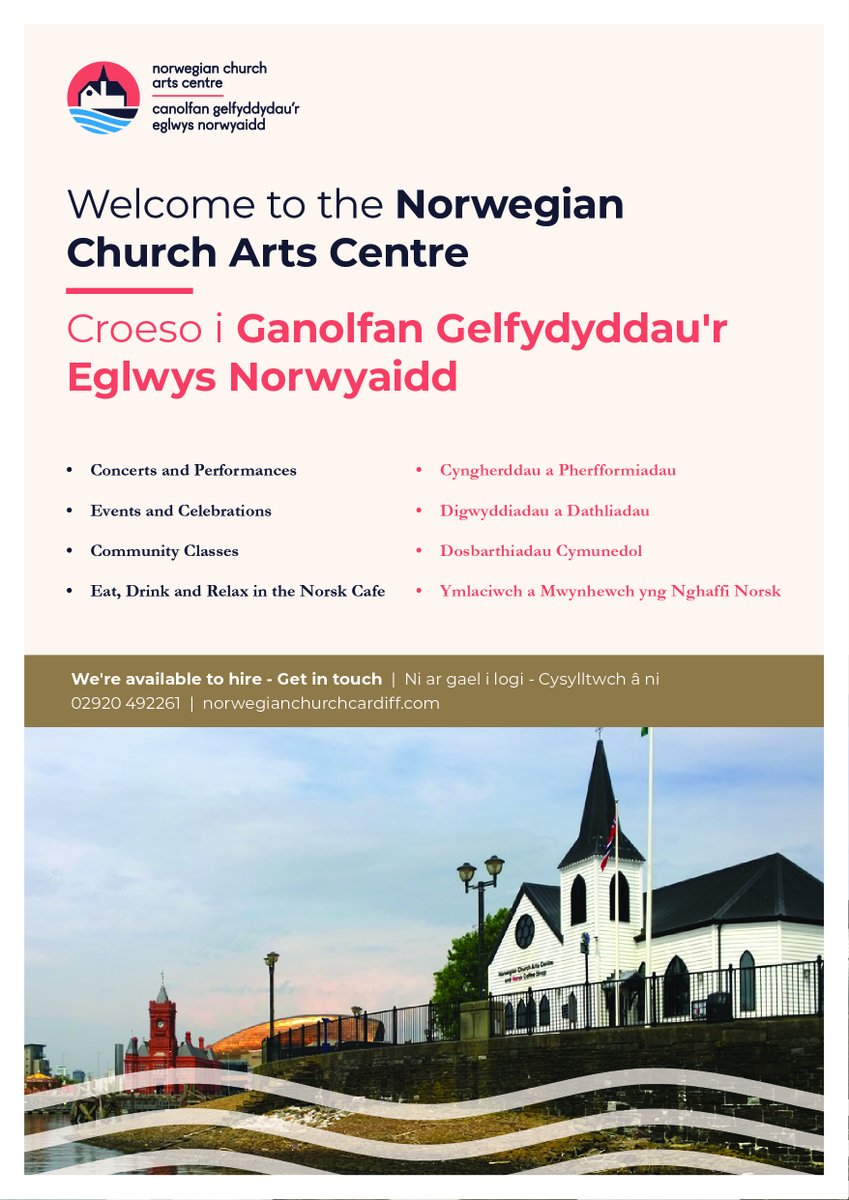 NorwegianChurch's tweet photo. #norwegianchurch | #eglwysnorwyaidd | #cardiffbay | #baecaerdydd | #artscentre | #canolfangelfyddydol | #hire | #llogi | #norskcafé | #caffinorsk https://t.co/vXyjfrKcVo