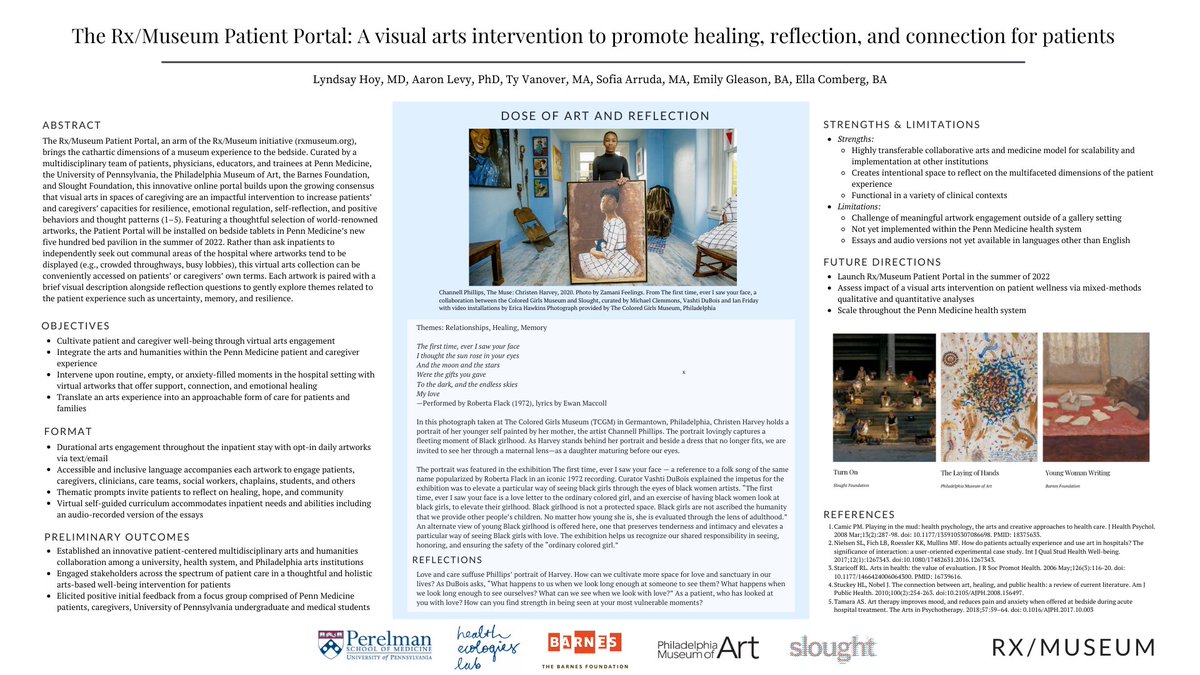 🧡#GoldConference22🧡 Excited to share the <a href="/PennMedicine/">Penn Medicine</a> <a href="/RxMuseum/">Rx/Museum</a> Patient Portal, a thoughtful selection of world-renowned artworks from <a href="/philamuseum/">Philadelphia Museum of Art</a> <a href="/the_barnes/">Barnes Foundation</a> @Slought_org paired with reflection questions to gently explore themes related to the patient experience. #Healing