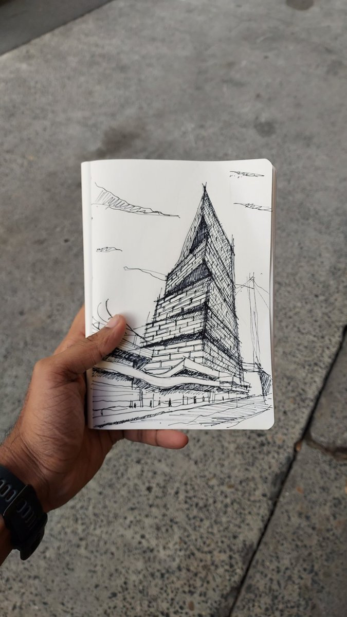 VisweshWarrier's tweet photo. Sketching around today @3XN_GXN 

#Sydney #3xn #sydneyarchitecture https://t.co/CCJNzYuLee