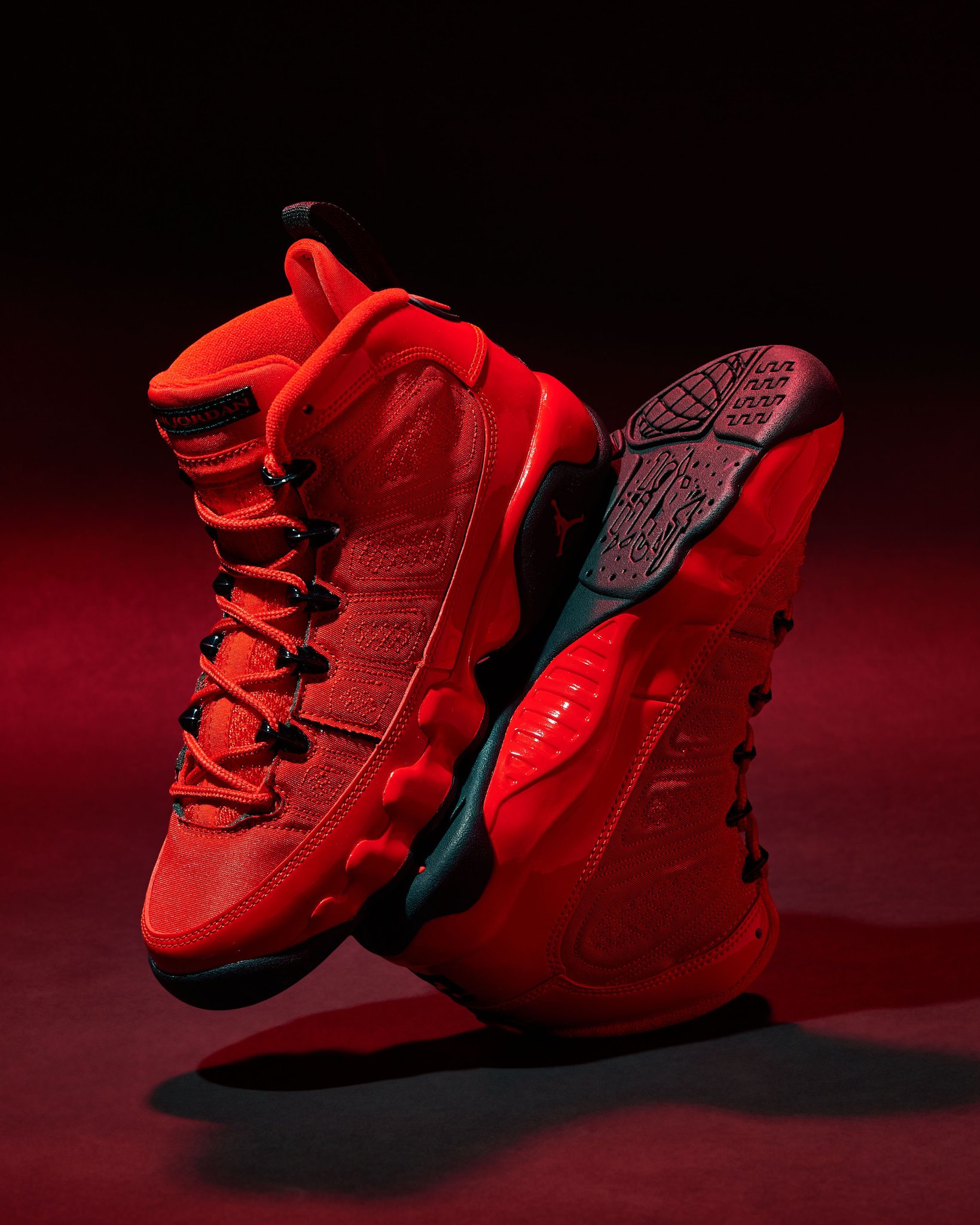 Jordan 9 black red foot locker discount