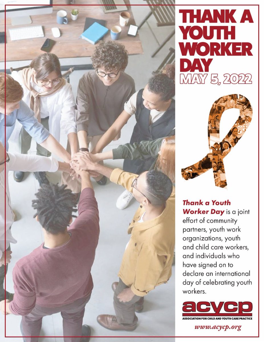 acycp's tweet photo. THANK YOU, CHILD AND YOUTH CARE WORKERS for your work every day to build the future by supporting young people in becoming engaged, healthy, and caring adults. We are deeply grateful. You build the future and we see you!
Happy Thank A Youth Worker Day!  
#thankayouthworkerday https://t.co/7yA6cazSh7