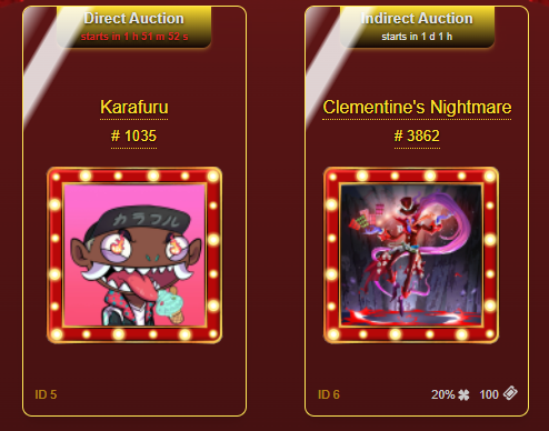 Ladies and Gentlemen 📢

Our Raffles, Auctions and WL Spots for this week have now been released! 🔥🔥

Get your GOUDA ready 🧀 !! 

Here are our featured Auctions 👇
<a href="/KarafuruNFT/">Karafuru</a> <a href="/ClementinesGame/">Clementine's Nightmare</a> <a href="/TastyBonesNFT/">Tasty Bones ☠️</a>