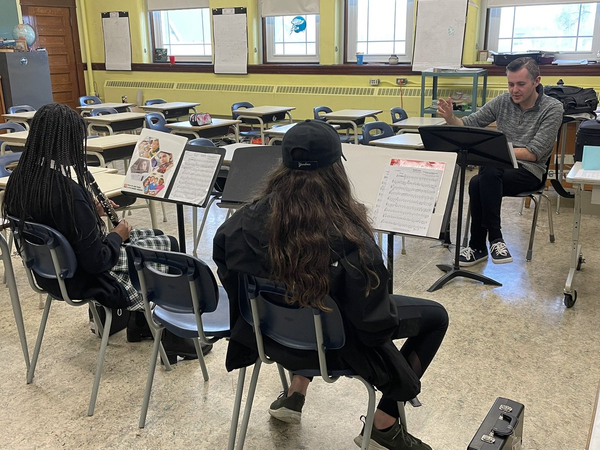 Tootleootle's tweet photo. @yyCBEdu students enjoying the #BandTogether program at @BalmoralTLC with some amazing professional musicians! Thank you @CalgaryPhil! #WeAreCBE #musiceducation https://t.co/lp42xcEzDt