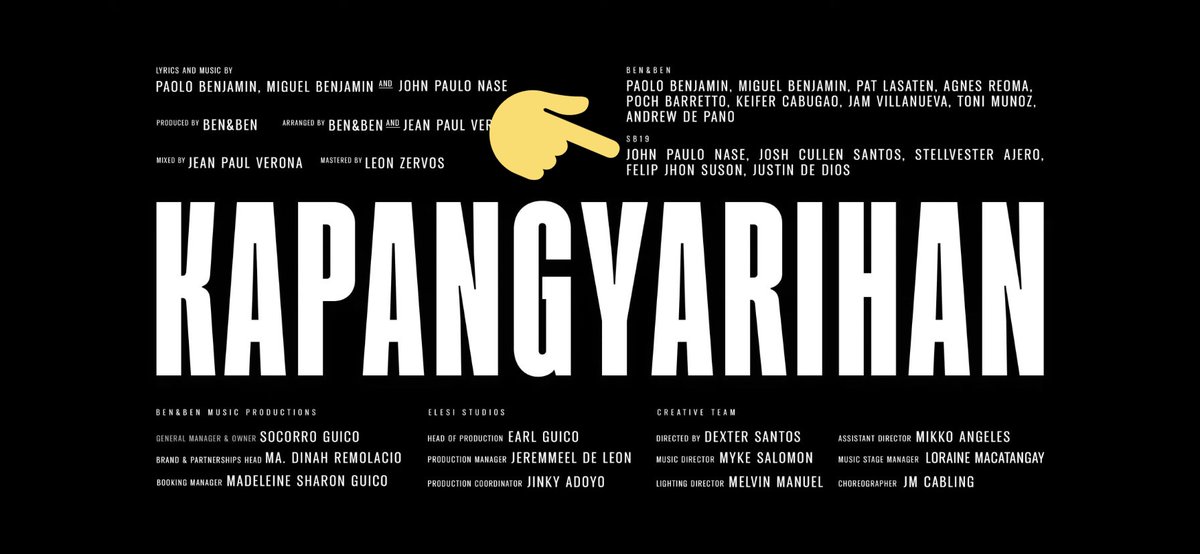 SarahnghaeSB19's tweet photo. Full names. They are not standing as SB19 Pablo, SB19 Stell, SB19 Ken, SB19 Justin, and SB19 Josh. They are standing as themselves, as a Filipino. 

SBEN19 KAPANGYARIHAN PV
@SB19Official @BenAndBenMusic
#BenAndBenxSB19 #KapangyarihanPV https://t.co/5vrsJ5iADO