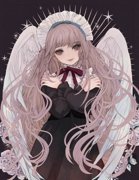 #みなさん去年の今頃はどんな絵描いてましたか 

去年の今頃描いていた中でお気に入りの、
ゴシック天使のイラストです😊

#創作  #芸術同盟 