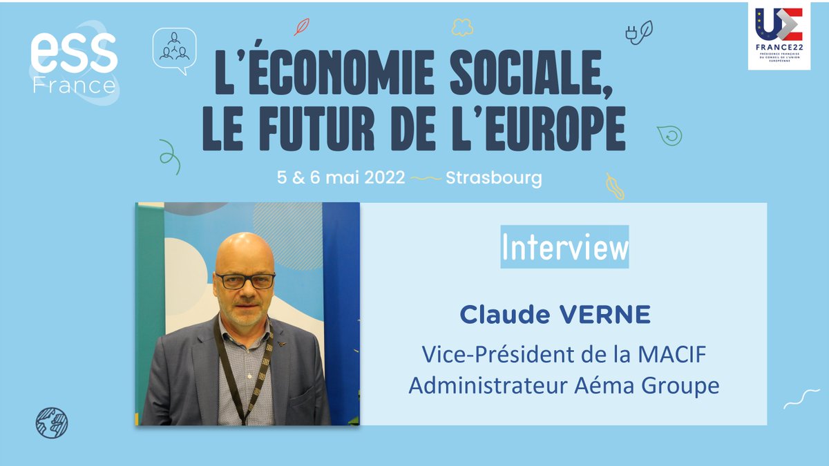 🇪🇺 En direct de Strasbourg au Sommet Européen "L'économie Sociale, le futur de l'Europe" !
ESS France donne la parole aux acteurs qui font l'#ESS.

➡ Interview de <a href="/ClaudeVerne/">claude Verne</a>, Vice-Président de la <a href="/MacifAssurances/">Macif</a> et administrateur <a href="/Aema_Groupe/">Aéma Groupe</a> 
 : youtube.com/watch?v=HlM8tx…
