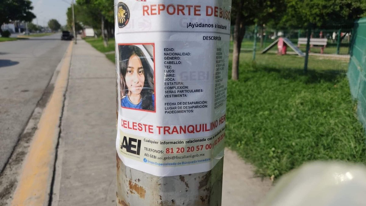 LoQuePasaEnNL's tweet image. Buen día, hoy es un buen momento para recordarte @samuel_garcias que continua la búsqueda de CELESTE, Joven de Juárez #NL con 35 días desaparecida y sin avances !!
Sus padres no pierden el animo y aún quebrados por su ausencia salen a buscarla a diario ¡APLÍCATE YA GOBERNADOR!