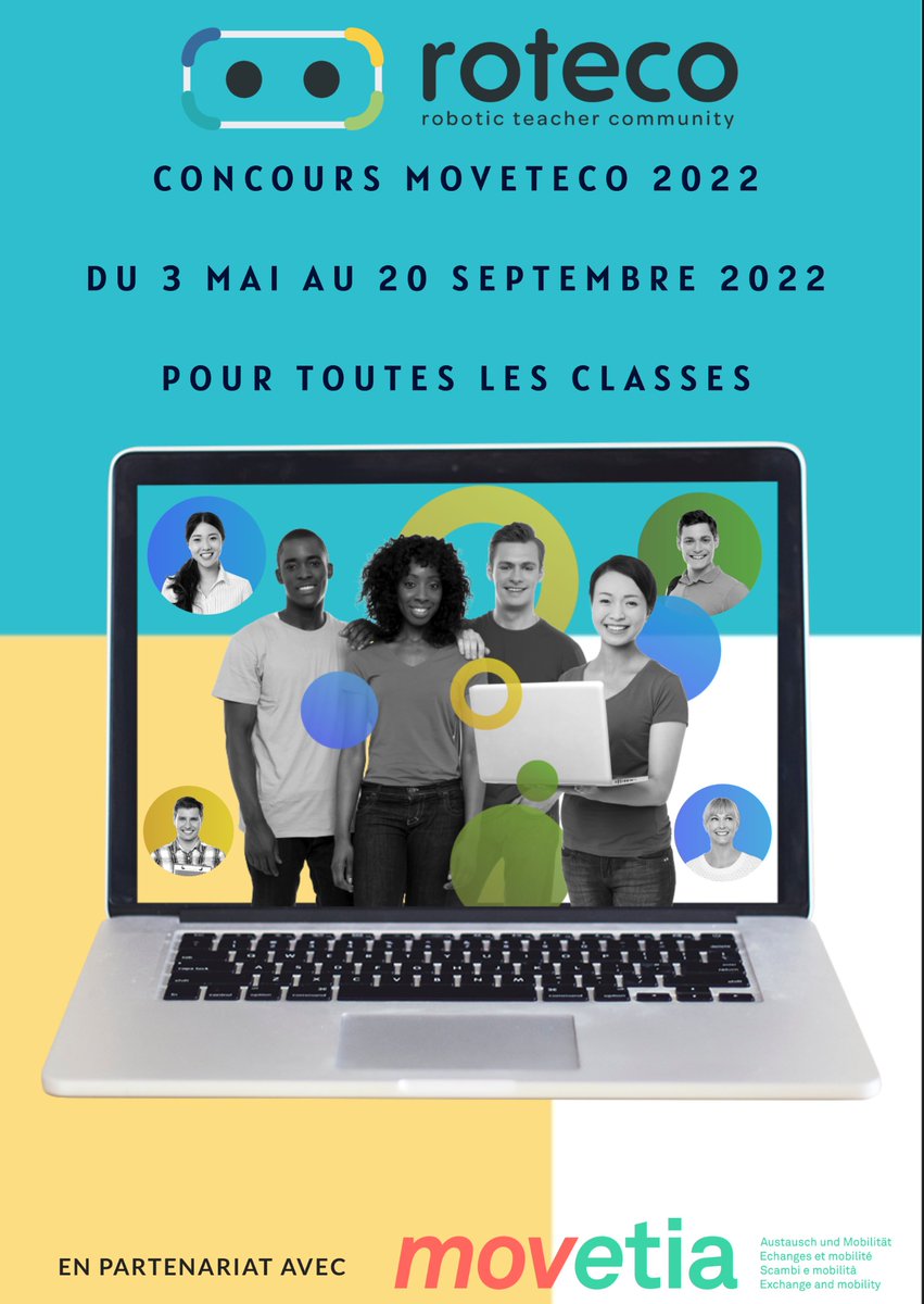 Concours Moveteco: 3 mai-20 sept. pour enseignant.e.s des classes du primaire, secondaire, spécialisé, tertiaire ou hors cadre scolaire !
Nombreux prix à gagner! go.epfl.ch/a03848
<a href="/fcl_hepvaud/">Future Classroom LAB de la HEP Vaud</a> <a href="/HEPVaud/">HEP Vaud</a> <a href="/HepBejune/">HEP-BEJUNE</a> @BDRP_Info <a href="/sup_recherche/">Ministère Enseignement supérieur/Recherche/Espace</a>  <a href="/EPFLCenterLEARN/">Center for Learning Sciences LEARN - EPFL</a> <a href="/movetia_ch/">Movetia CH</a>