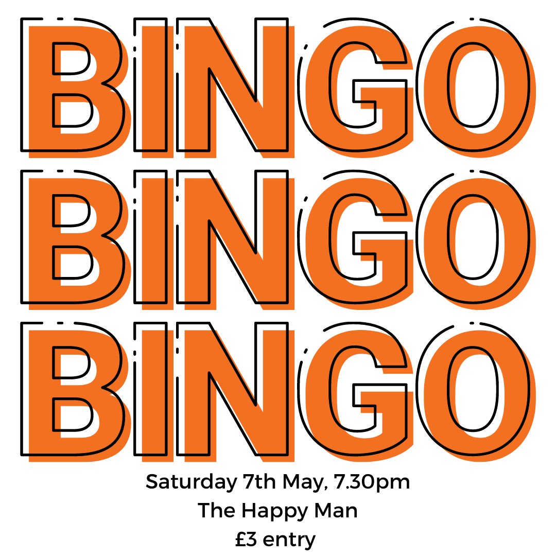 rhfounderschoir's tweet photo. BINGO!
Saturday 7th May, 7.30pm
The Happy Man
£3 entry https://t.co/e5B1EtwYsj