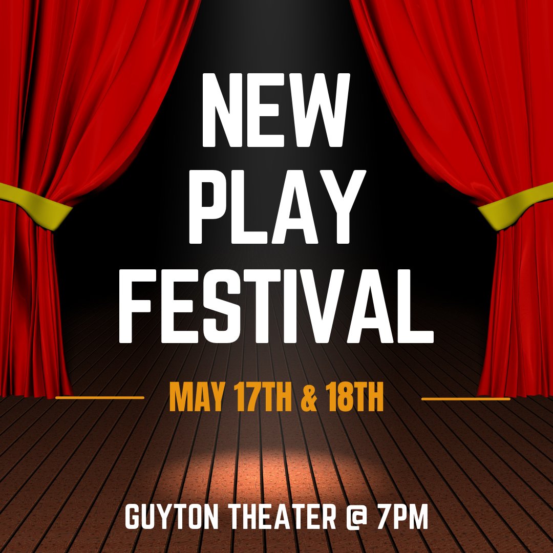 bchs_theatre's tweet photo. Mark your calendars! New Play Festival returns with 3 student written, student directed one act plays! May 17th and 18th https://t.co/jJjR14g5Wo