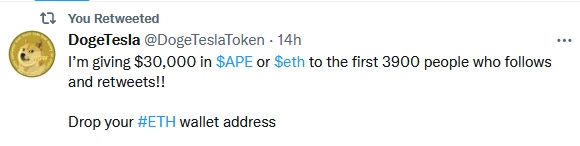 CryptO_A55's tweet photo. @DogeTeslaToken @HiNFTGiveaway DONE

0xcA937F7F41FbdB4dEf0658480A1ADA22A2DC1026 https://t.co/DsOvWFTTOa