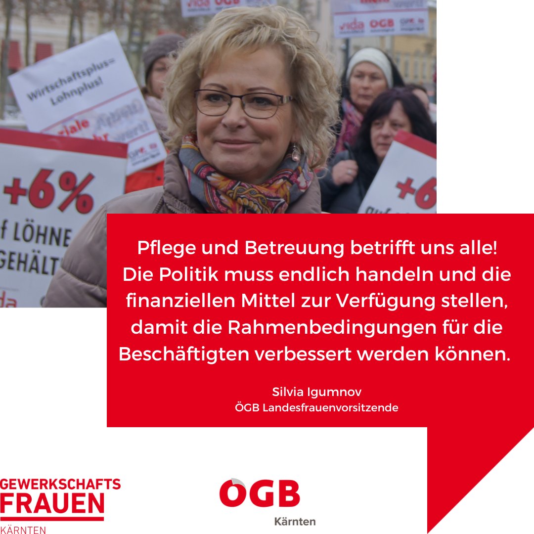 ‼️Es ist 5 nach 12 ‼️ <a href="/oegb_at/">ÖGB</a> Landesfrauenvorsitzende Silvia Igumnov: Setzen wir ein Zeichen für die Beschäftigten im Gesundheits- und Sozialbereich!➡️ 12. Mai um 12:05 Uhr beim Stadttheater Klagenfurt. 
<a href="/Goed_official/">GÖD</a> <a href="/GewerkschaftGPA/">Gewerkschaft GPA</a> <a href="/gemeinsam_vida/">Gewerkschaft vida</a> <a href="/younion_at/">younion_at</a> <a href="/Arbeiterkammer/">AK Österreich</a>