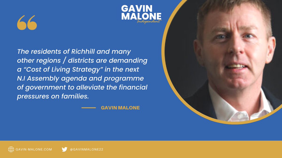 gavinmalone22's tweet photo. I will be supporting a cost of living plan to be implemented as a matter of urgency.

If you want change &amp; the help we need to tackle the cost of living crisis.  #VoteMalone

#AE22 #Armagh #Newry #NIAssembly https://t.co/ccKxIe2wqb