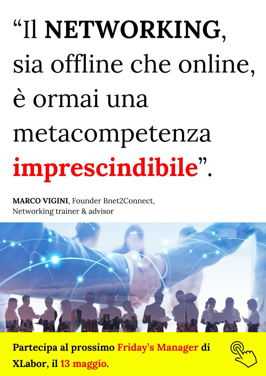 manageritalia's tweet photo. 🎯💥 Partecipa al prossimo #FridaysManager di #XLabor, il 13 maggio alle 12, online, e scopri perché fare #networking oggi è imprescindibile:
👉 https://t.co/TkYr1KBukV
L'intervista a 
@marcovigini67👉 https://t.co/ioCczRT2dg https://t.co/tXEW6zTUDg
