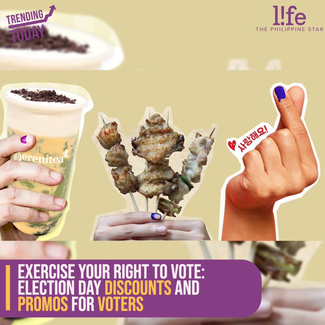 philstarlife's tweet photo. How to deal with post-election anxiety? Why not some food promos? All you have to do is show your marked middle finger to these participating restos this May 9. 😋 Check out more at https://t.co/Du2t6OFiIc.
#Elections2022 #FoodPromos https://t.co/oEQH11Vgo6
