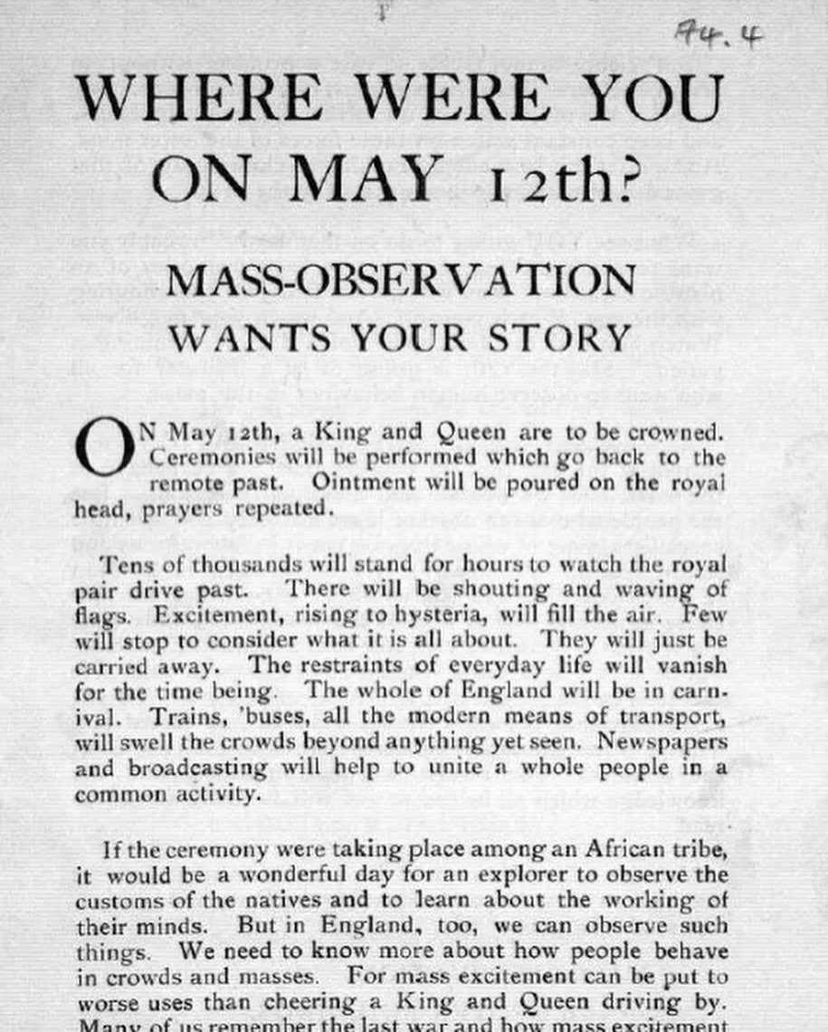 MassObsArchive's tweet photo. The countdown begins⏰ Just 1 week to go until 12th May, when you can send us your day diary…join thousands of other diarists in sharing what you get up to this 12th May, and help inform research for years to come 📔 #diary #12thmay #archives https://t.co/VbLbeNX2E9
