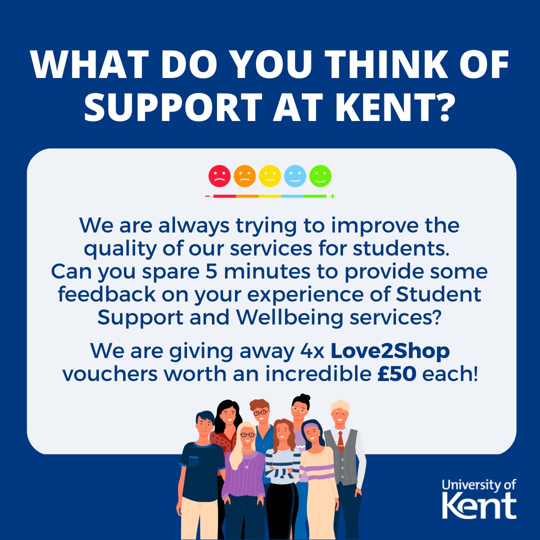 What do you think of the support at <a href="/UniKent/">University of Kent</a>? 
Take part in our Student Support and Wellbeing survey to be in with a chance of winning a Love2Shop voucher!! 

targetfeedback.gtisolutions.co.uk/surveys/55cee3…