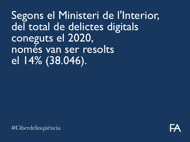 FontAdvocats's tweet photo. Les xifres 👇 demostren que la col·laboració entre les autoritats policials i judicials dels diferents Estats resulta imprescindible per a poder fer front a la ciberdelinqüència. #DretDigital #Ciberdelictes #Ciberdelinquencia #Pegasus https://t.co/A079Lmx26g