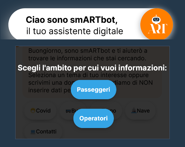 ART_Trasporti's tweet photo. #online sul sito #web dell'#AutoritàTrasorti il nuovo #AssistenteDigitale per rispondere in tempo reale alle domande di #passeggeri e #operatori dei #trasporti: "smARTbot".
💬 #smARTbot #chatbot #assistenzadigitale
#5maggio2022
▶️ https://t.co/MK0ATylzTA
credits @csipiemonte https://t.co/2xi7E3NVEh