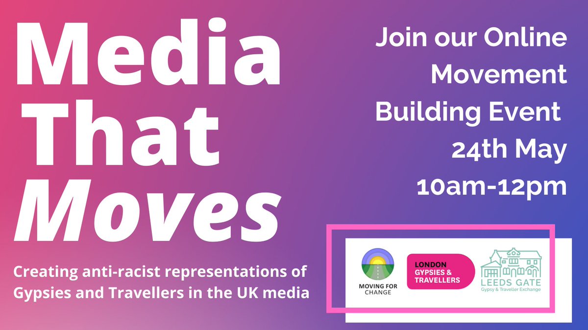 The Policing Bill seeks to stereotype and criminalise Gypsy and Traveller communities. Let's build a new media narrative together. Join our online event with @LondonGypsyTrav @TravellersTimes and @Moving4ChangeUK on 24th May. Learn more and sign up 👇forms.gle/LxBGwqtUgWAyaj…