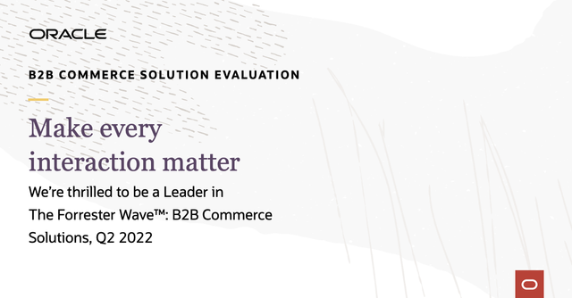 NikTheCotra's tweet photo. .@OracleCX is rated a Leader in The @Forrester Wave™: #B2B Commerce Solutions, Q2 2022 evaluation. See why the report says Oracle has strengths in “search and merchandising, promotions management, and extensibility and integration.” https://t.co/zr15IBVNjf https://t.co/ABOO9QLZTj
