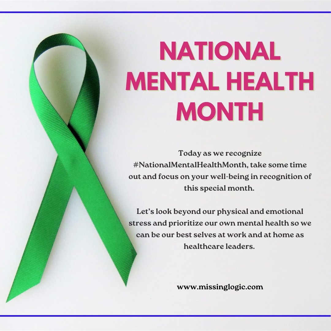 Hey, #HealthcareLeaders👩‍⚕️

Today as we recognize  #NationalMentalHealthMonth, take some time out and spend it mindfully on your own well-being and mental health. . 😌
 
Mental health matters. Invest in your mental health. ❤️💙💚

#NationalMentalHealthMonth #MentalHealth