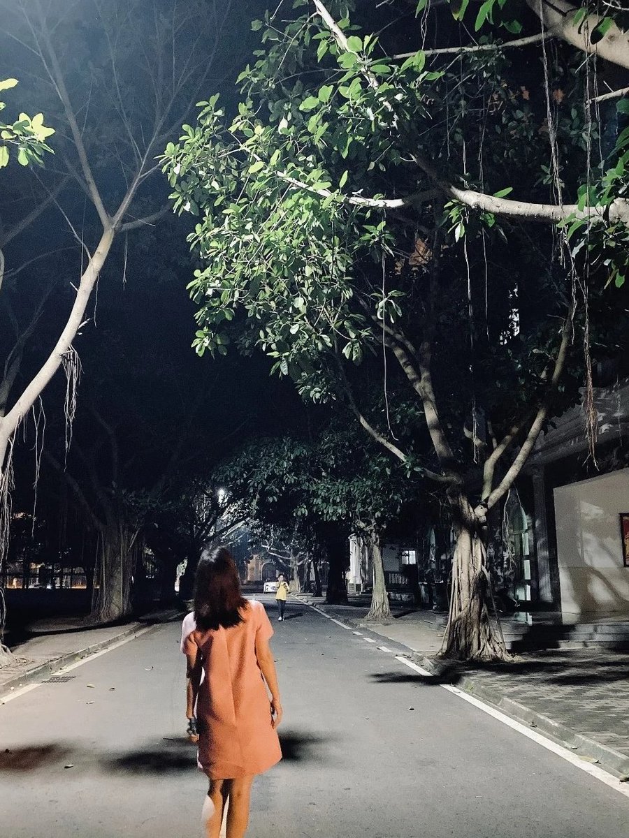 Eva12Han's tweet photo. 海南街道的夜晚非常幽静，饭后散步是一种不错的选择 https://t.co/X8tmCiC6Bo